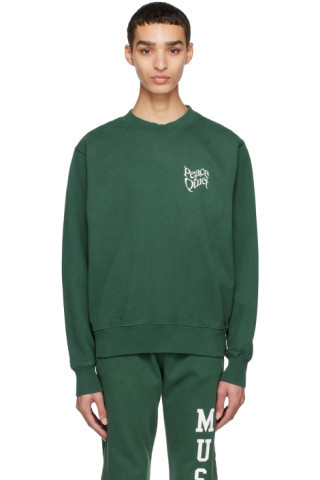 Museum of Peace & Quiet - Green Warped Sweatshirt | SSENSE