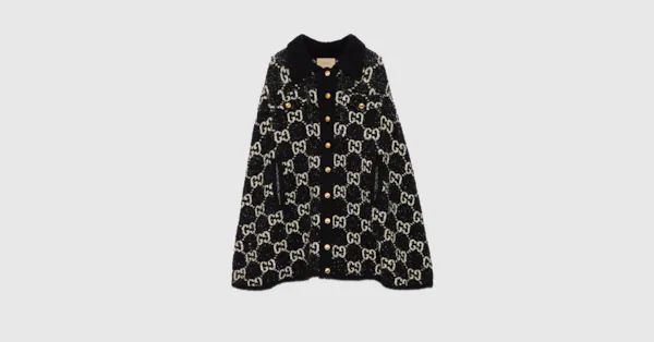 Fine cotton cape with GG jacquard | Gucci (US)