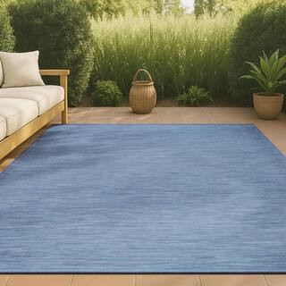 JONATHAN Y Ethan Modern Flatweave Blue 8 ft. x 10 ft. Solid Indoor/Outdoor Area Rug TSN100B-8 - T... | The Home Depot