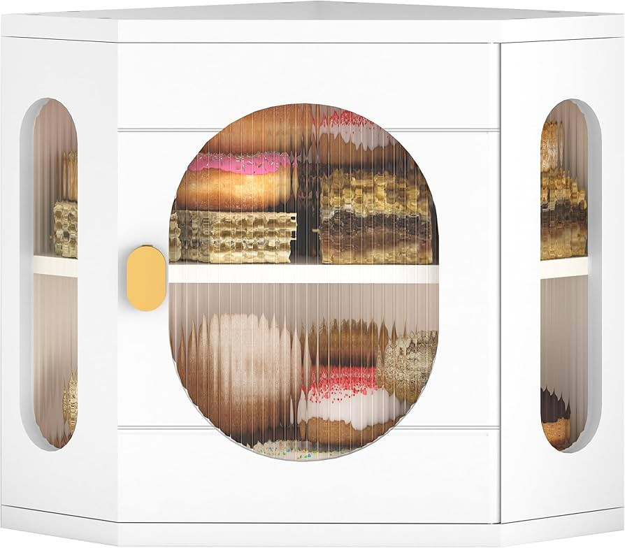 Corner Bread Box for Kitchen Countertop, Large Wooden Bread Box, Double Layer Bread Storage Bin, ... | Amazon (US)