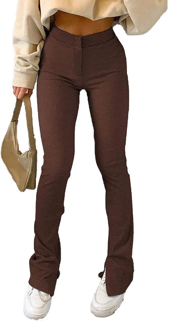 Women Y2k Fashion Pants Straight Wide Leg Trousers Flare Palazzo Pants Loose Sweatpants Joggers 9... | Amazon (US)