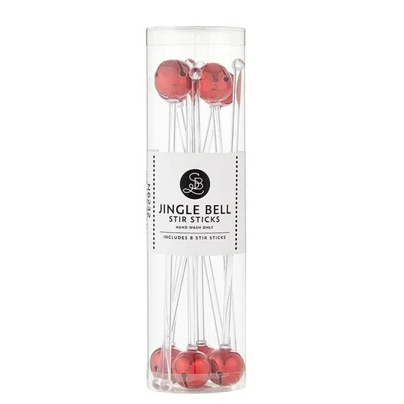 Jingle Bell Cocktail Stir Sticks, 8 Individual Swizzle Sticks with Jingle Bells, 6.5" Long, Shiny... | Walmart (US)