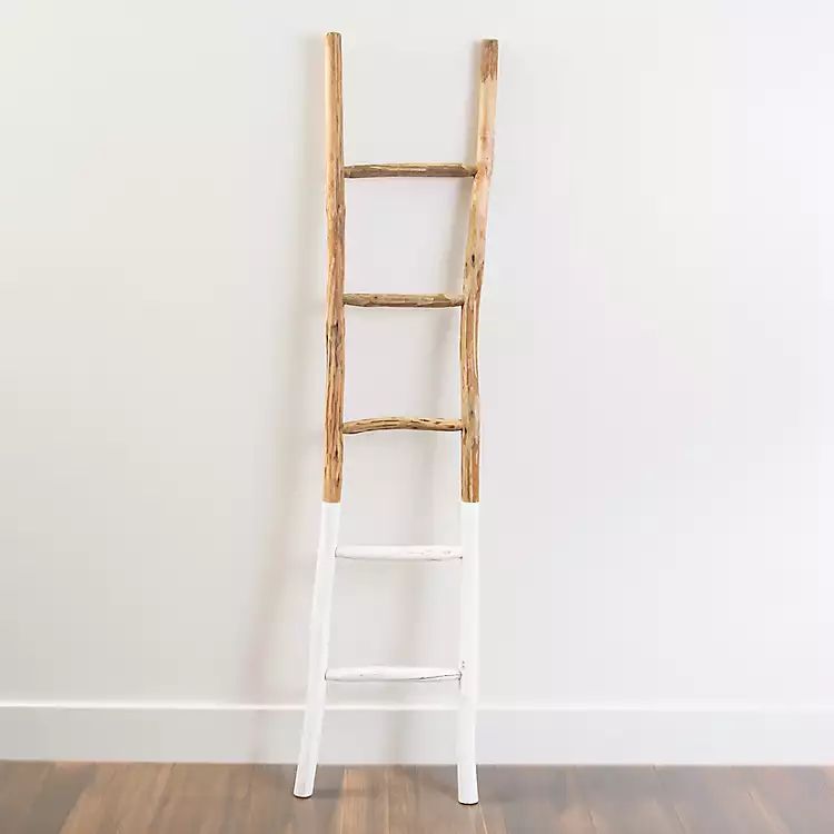 New!White Dipped Leaning Ladder | Kirkland's Home