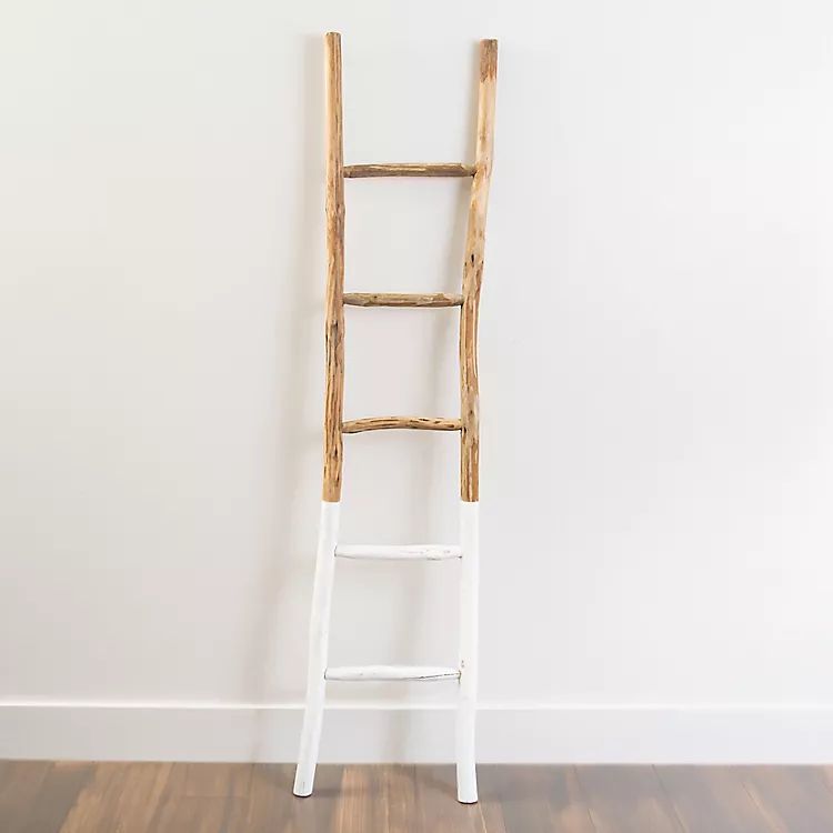 New!White Dipped Leaning Ladder | Kirkland's Home