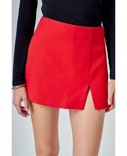 Women's Slit Detail Skort | Macy's