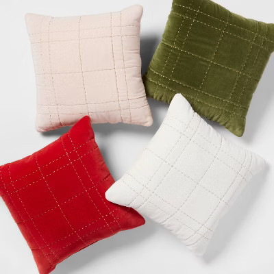 Metallic Quilted Velvet Square Throw Pillow - Threshold™ | Target