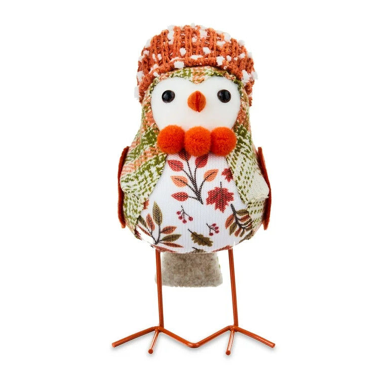 7 in Orange Hat Fabric Bird Harvest Tabletop Decoration, Way to Celebrate | Walmart (US)