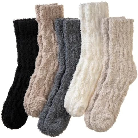 Women Fuzzy Slipper Socks Fluffy Cozy Comfy Cabin Plush Warm Thermal Winter Soft Home Sleep Socks | Amazon (US)