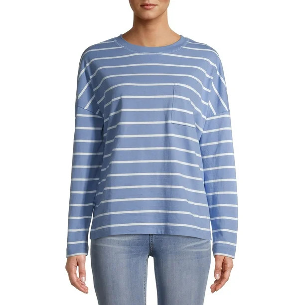 Time and Tru Women's Long Sleeve Oversized T-Shirt | Walmart (US)