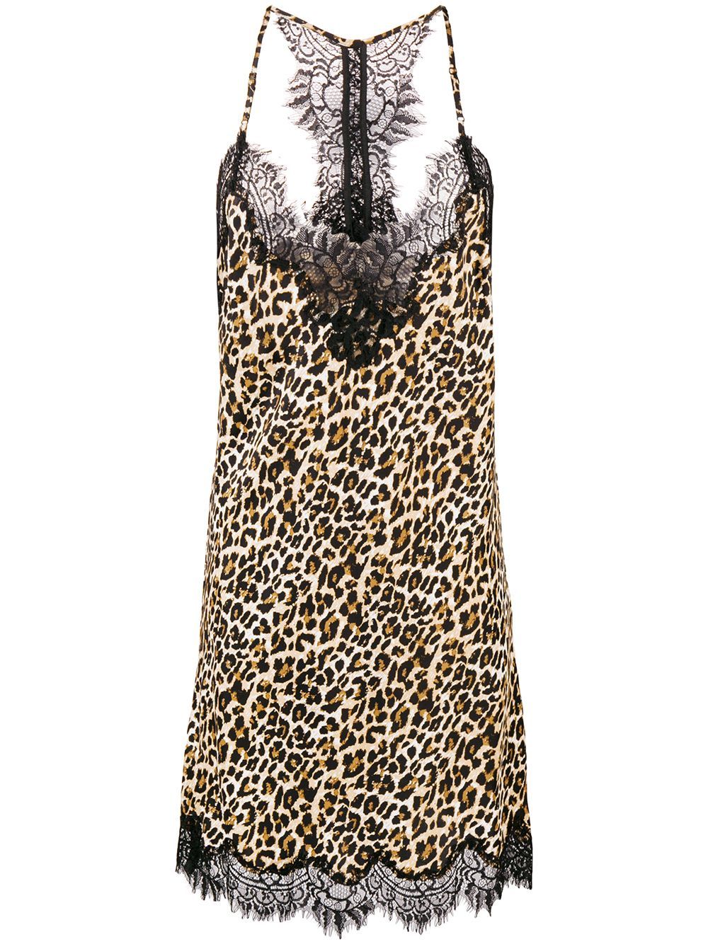 Gold Hawk leopard print slip dress - Brown | FarFetch US