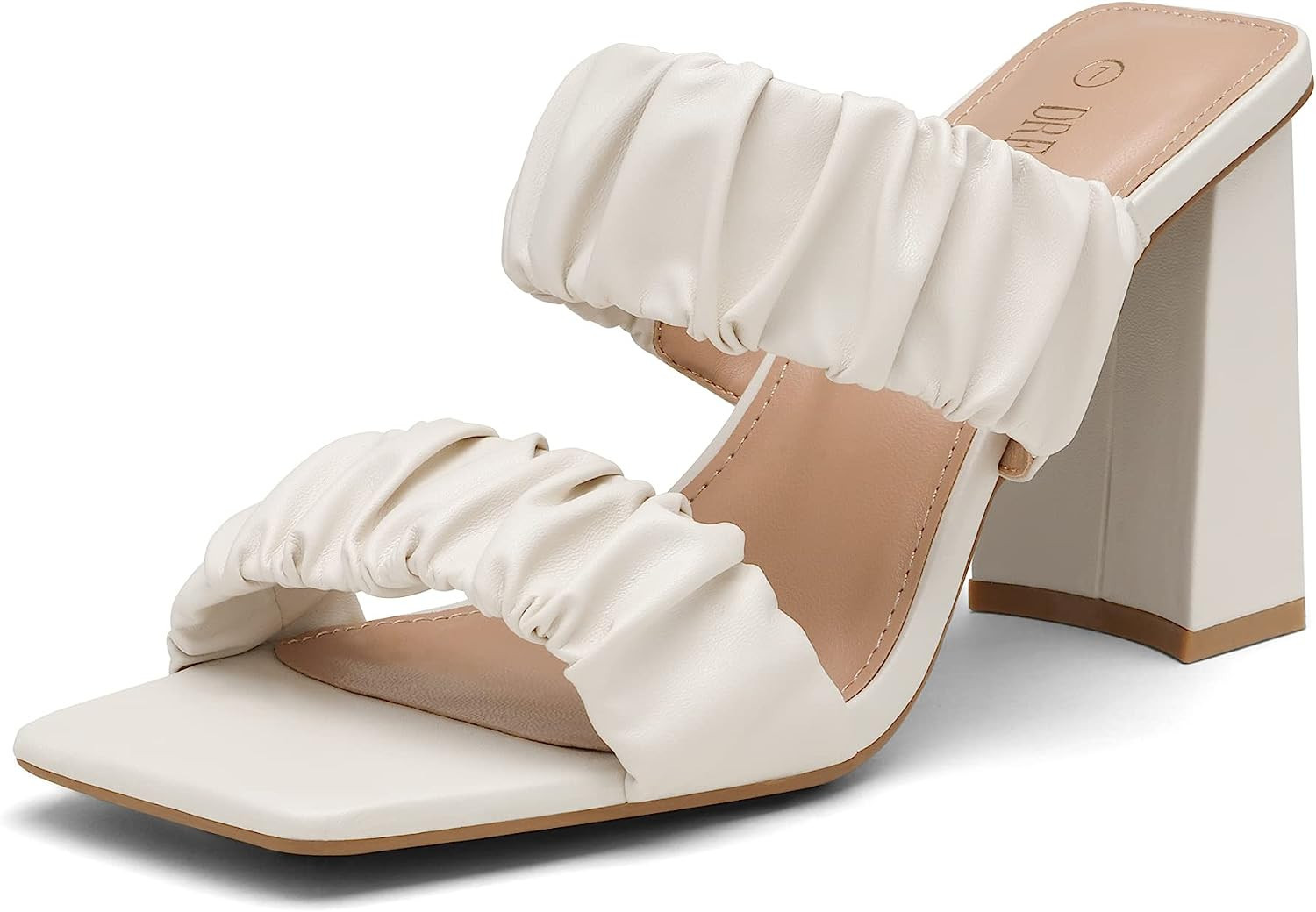 DREAM PAIRS High Heels Chunky Block Square Toe Heels for Women Slip On Mules Open-Toe Strap Pumps... | Amazon (US)