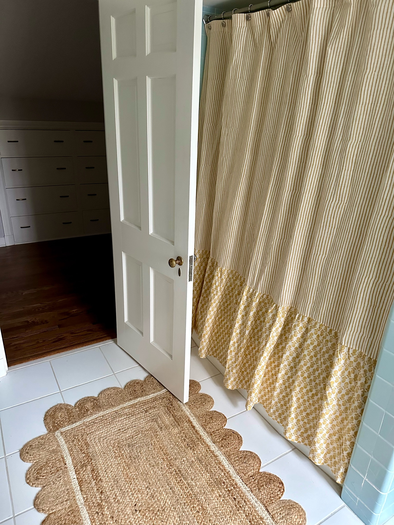 Some fun additions to our guest bathroom - love how the yellow looks against the 1950s blue tile. 🤩

#LTKHome