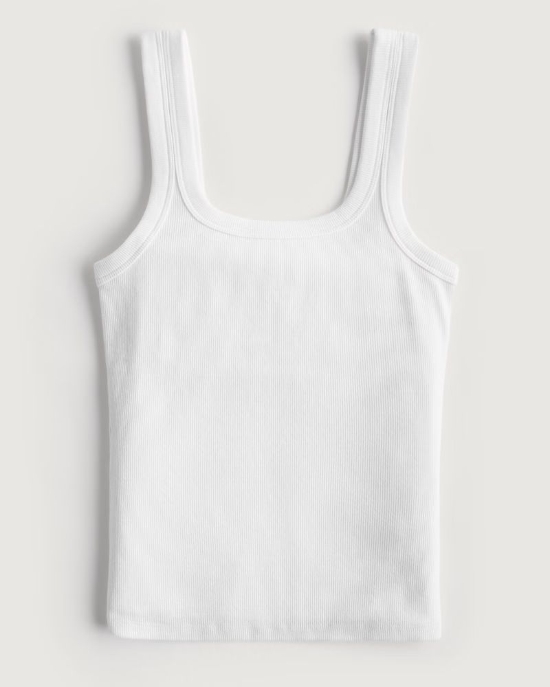 Ribbed Square-Neck Tank | Hollister (US)