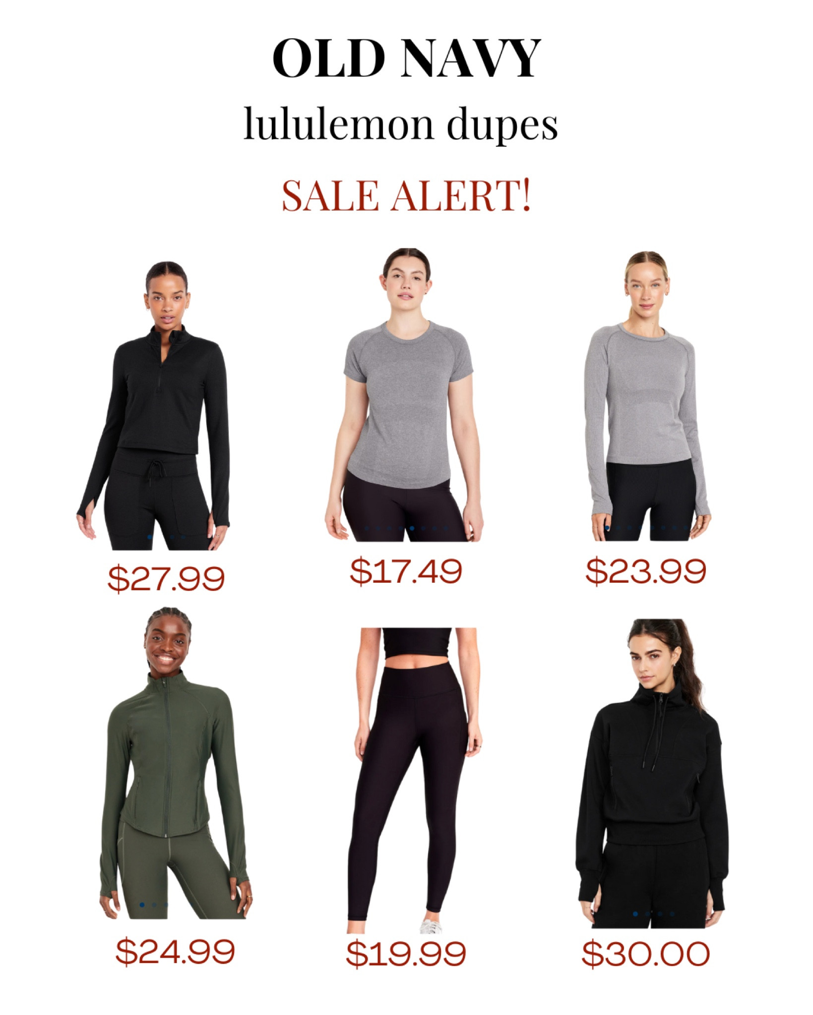 These are my favorite lulu dupes without the price tag!! Sale today on all of it!! I have so many of these and can attest they are awesome!

#LTKFindsUnder50 #LTKSaleAlert #LTKActive