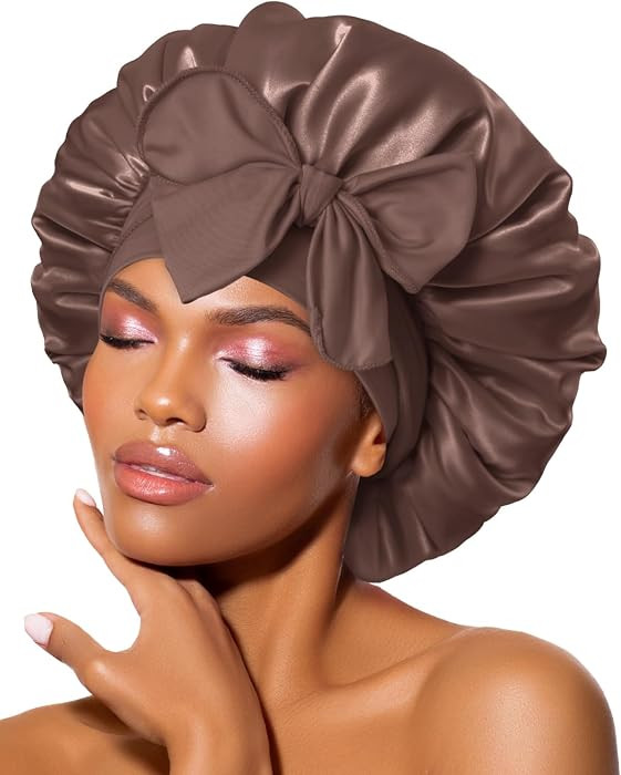 BONNET QUEEN Silk Bonnet for Sleeping Women Satin Bonnet Night Sleep Cap Wrap for Curly Hair with... | Amazon (US)