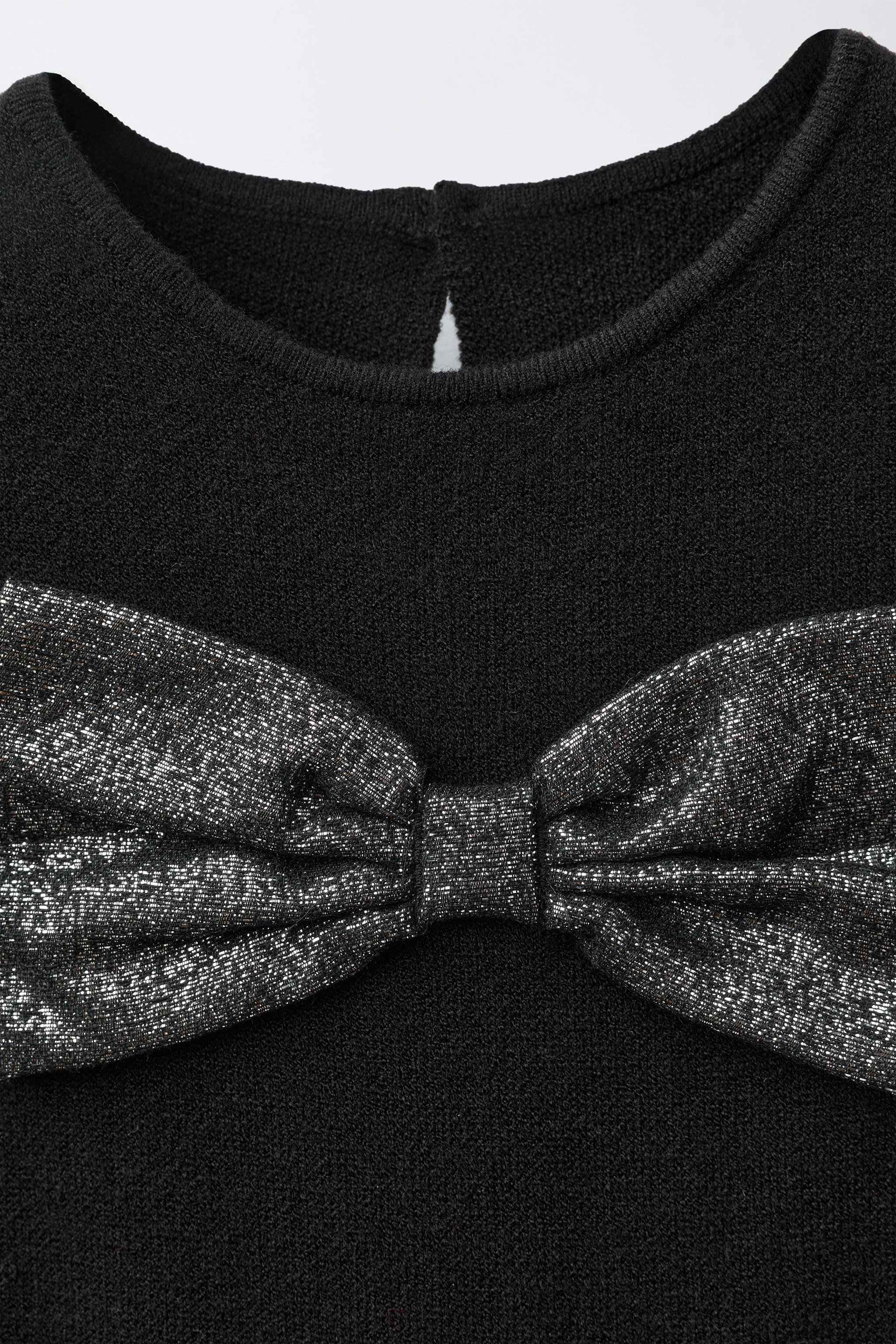 SPARKLY BOW KNIT DRESS | Zara Canada