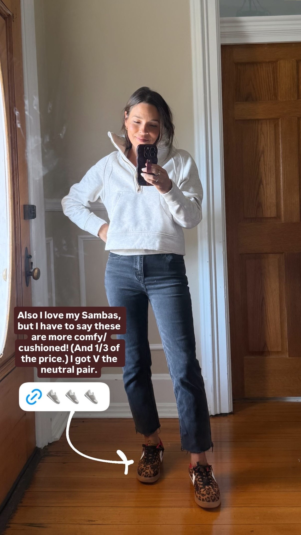 Also I love my Sambas, but I have to say these are more comfy/cushioned! (And 1/3 of the price.) I got V the neutral pair.