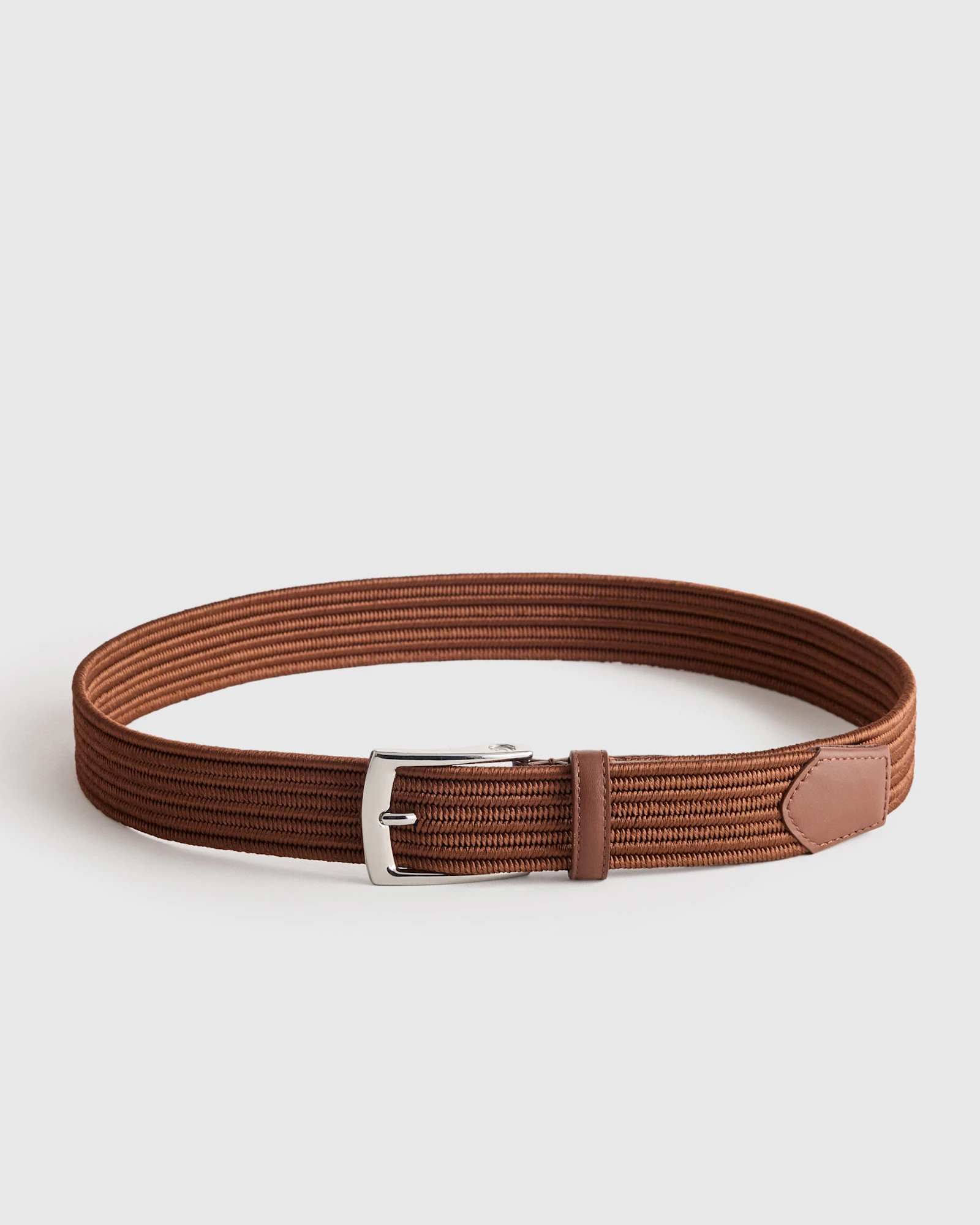 Quince | Men's James Woven Stretch Belt in Hickory, Size 32, Cotton/Rayon | Quince