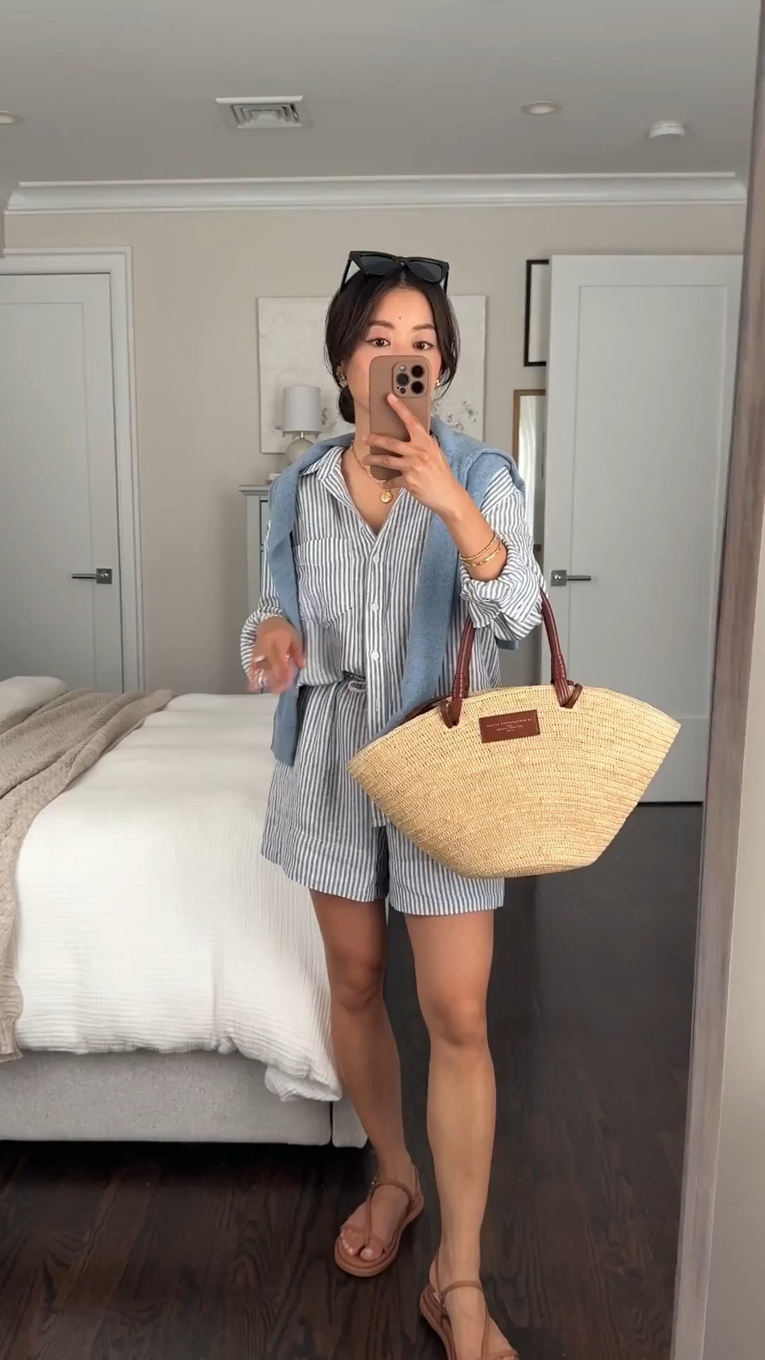 Back in stock: Gap linen sets in XS petite. Can also be worn separately or open as a swim cover up. 

Since I’m usually an xxsp in other brands (not available at gap) these fit roomy on me, but are good quality versatile summer staples if your size is available or if you like an oversized fit like I do. 

• linen stripe shirt Xs petite is an oversized longer fit on me

• linen shorts Xs petite roomy fit. 

I also tried xxs regular which fit me better and smaller at the waist but are about 0.75” longer in length than the petite.

• dolce vita sandals size 5

• Sezane basket tote

Vacation style, linen outfits, matching sets, travel outfit

#LTKTravel #LTKPetite #LTKSwim