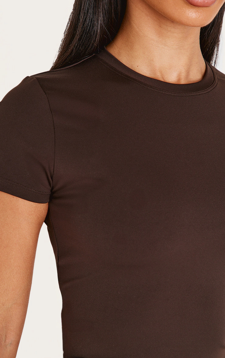 Petite Espresso Sculpt Longline Gym Top | Petite | PrettyLittleThing UK