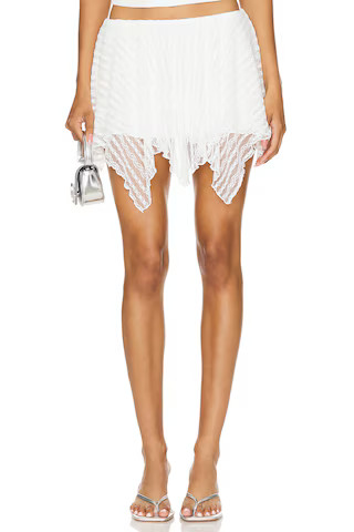 MORE TO COME Mina Mini Skirt in White from Revolve.com | Revolve Clothing (Global)