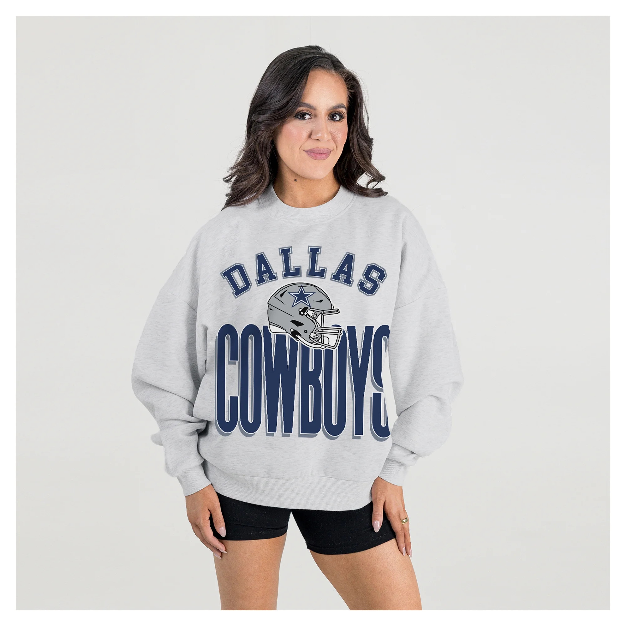Women's Gameday Couture  Ash Dallas Cowboys Fierce Focus Premium Oversized Fleece Pullover Sweats... | Walmart (US)