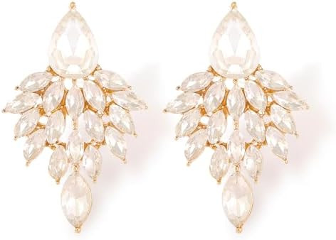 ATIMIGO Rhinestone Cluster Drop Earrings Elegant Crystal Statement Earrings Bridal Wedding Prom E... | Amazon (US)