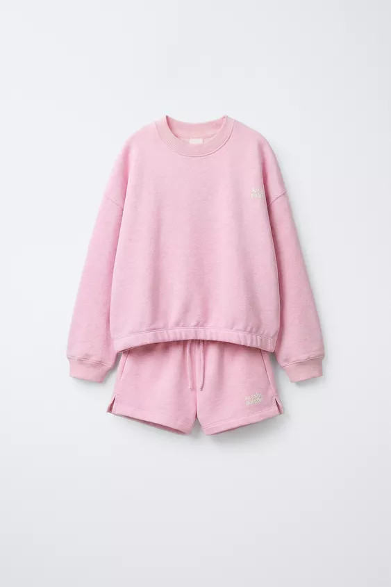 SWEATSHIRT AND BERMUDA SET WITH TEXT | Zara US