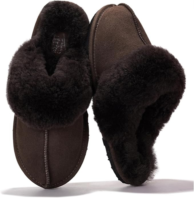 Project Cloud 100% Genuine Leather Slippers for Women Footwear with Genuine Fur Lining Womens Clo... | Amazon (US)