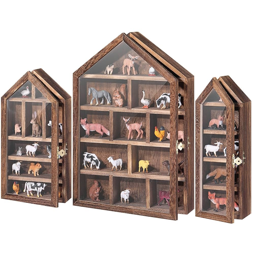 Set of 3 Shadow Cubby Boxes Wooden Display Shelf 10 x 15 Inch Large Wall Mounted Display Storage ... | Amazon (US)