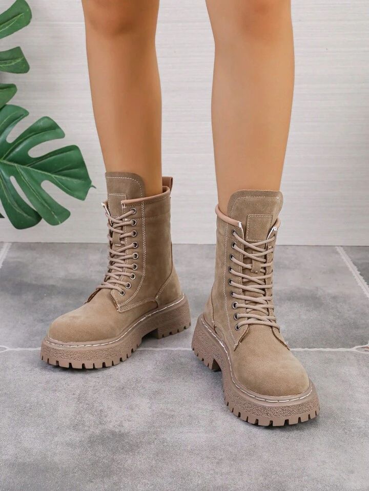 Women's Comfortable Lace-up Fashion Boots | SHEIN