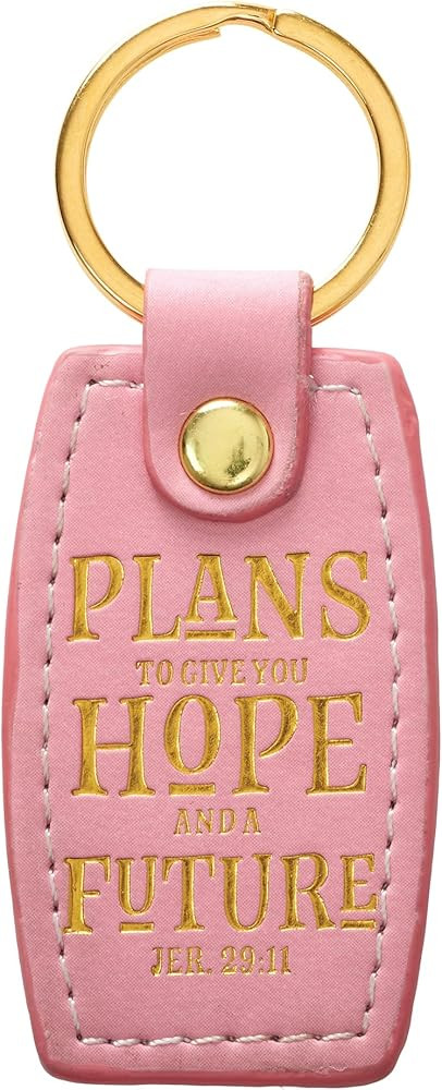 Christian Art Gifts Pink Faux Leather Gold Metal Keychain for Women with Scripture: Hope and a Fu... | Amazon (US)