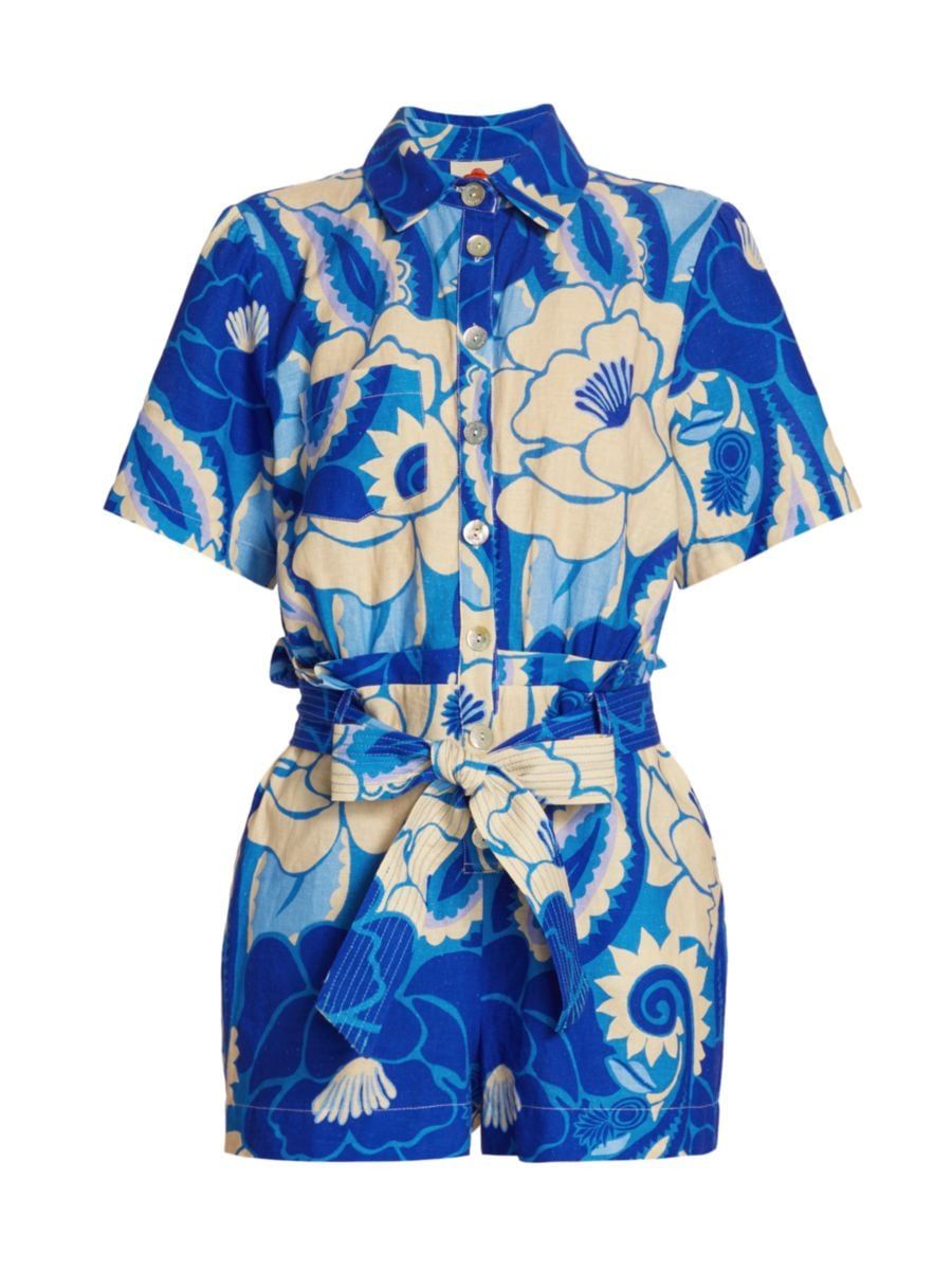 Tropical Groove Belted Romper | Saks Fifth Avenue