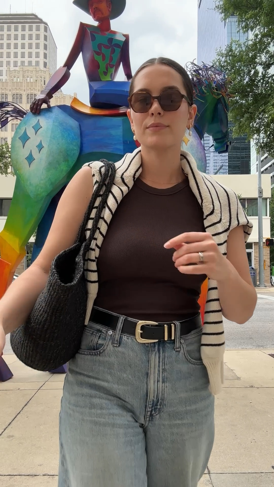 A Sunday afternoon in Austin. I sized up in the tank, everything else fits true to size. I could walk all day in these black strappy sandals! Use code Aimee15 on your Abby Alley purchase!

#LTKStyleTip #LTKShoeCrush #LTKFindsUnder100