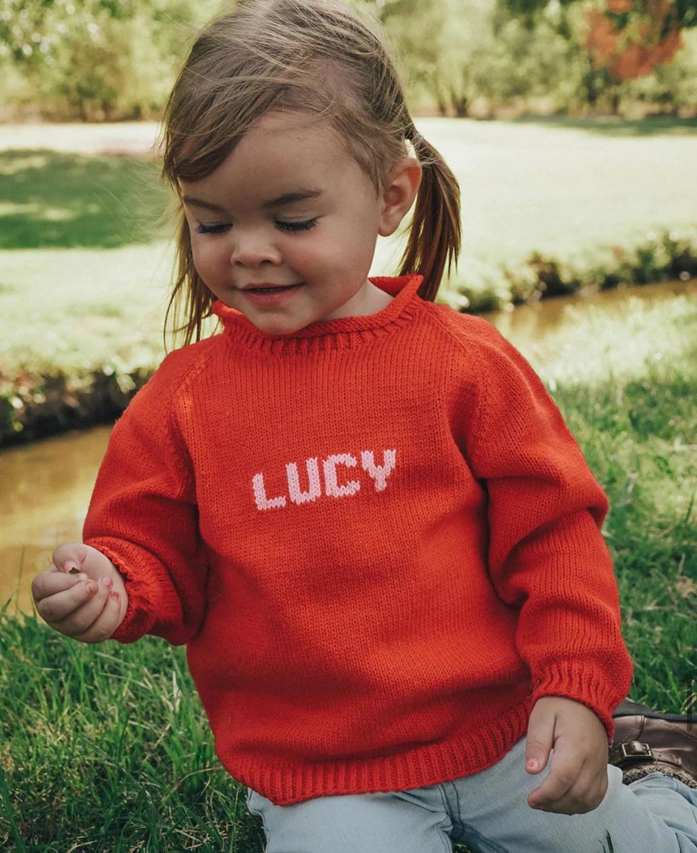 Custom Name Knit Sweater (solid) | Lovely Little Things Boutique