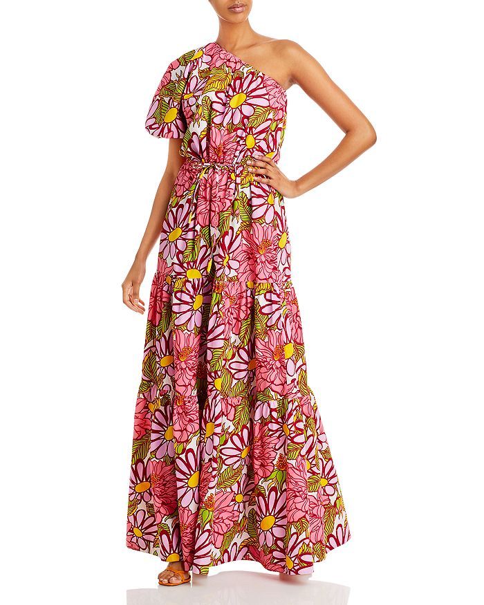 One Shoulder Puff Sleeve Maxi Dress | Bloomingdale's (US)