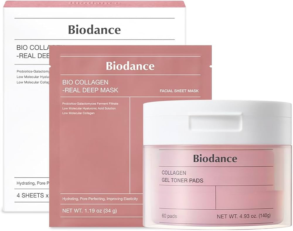 BIODANCE Collagen Day & Night Gel Duo: Bio-Collagen Real Deep Mask & Collagen Gel Toner Pads | Amazon (US)