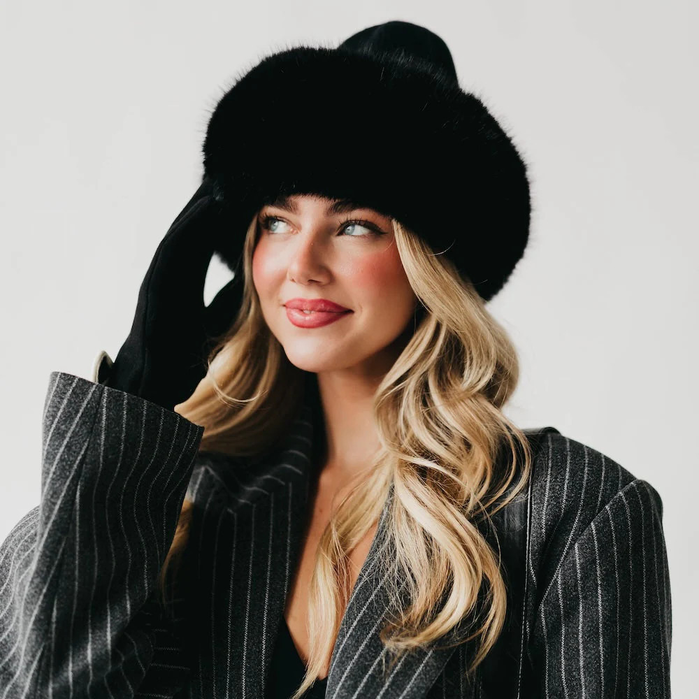 Noelle Faux Fur Hat Black | Pretty Simple