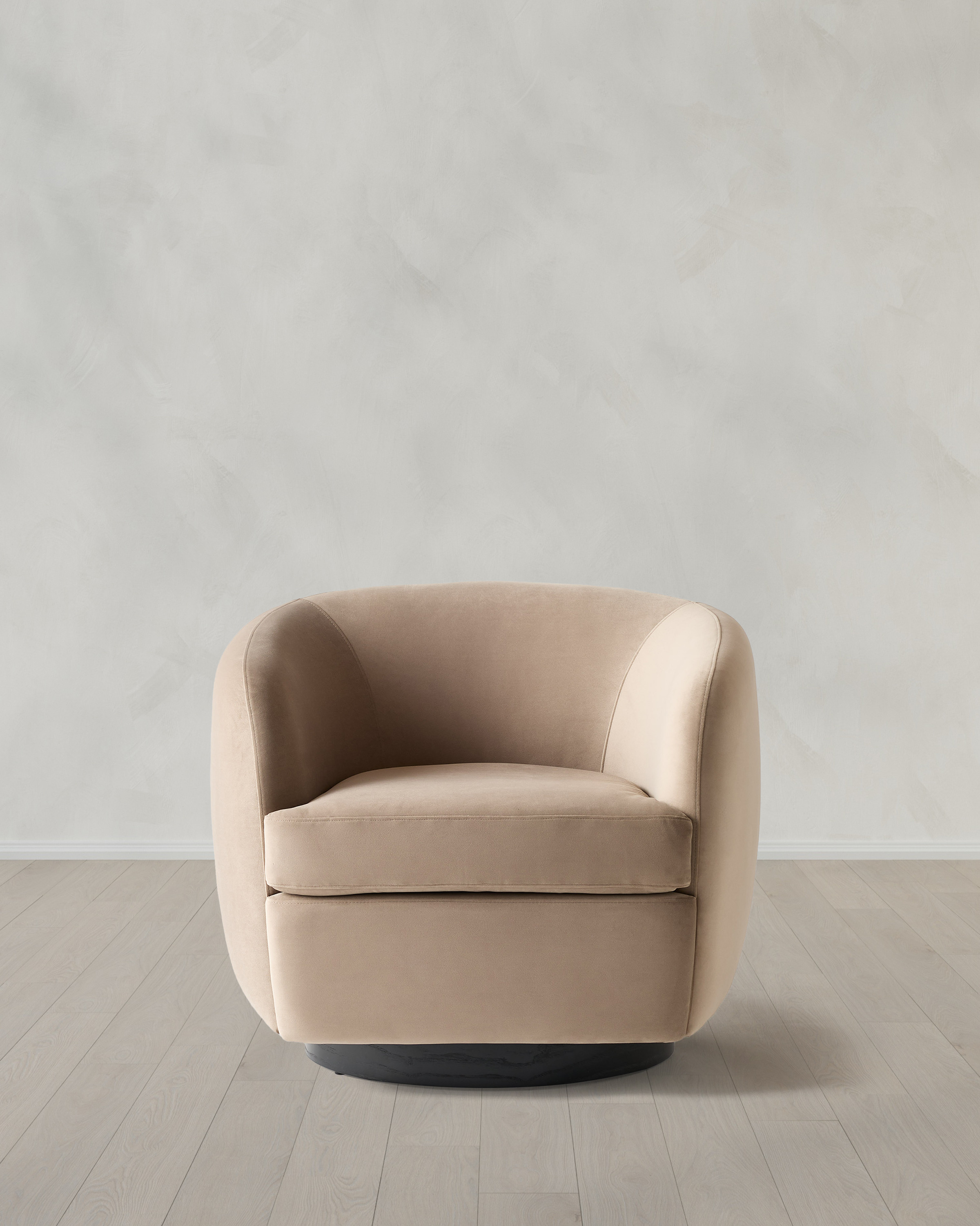 Performance Velvet Swivel Chair in Performance Velvet Sable | Quince