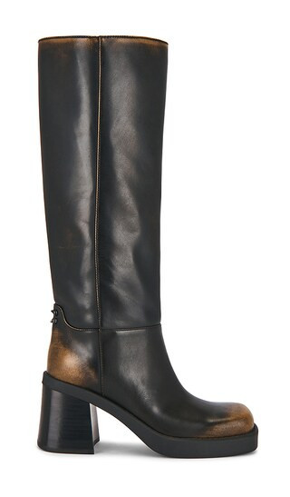 Coach Sculpted C Tall Boot in Black. - size 7 | Revolve Clothing (Global)