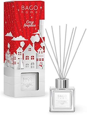 BAGO home Christmas Collection Oil Reed Diffuser Set - Cozy Fireplace, 90 ml 3 oz | Amazon (US)
