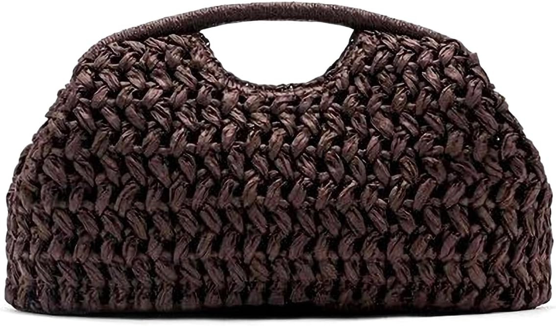 Large Straw Dumpling Clutch Purse for Women,Summer Vacation Beach Hobo Bag,Woven Evening Top Hanl... | Amazon (US)