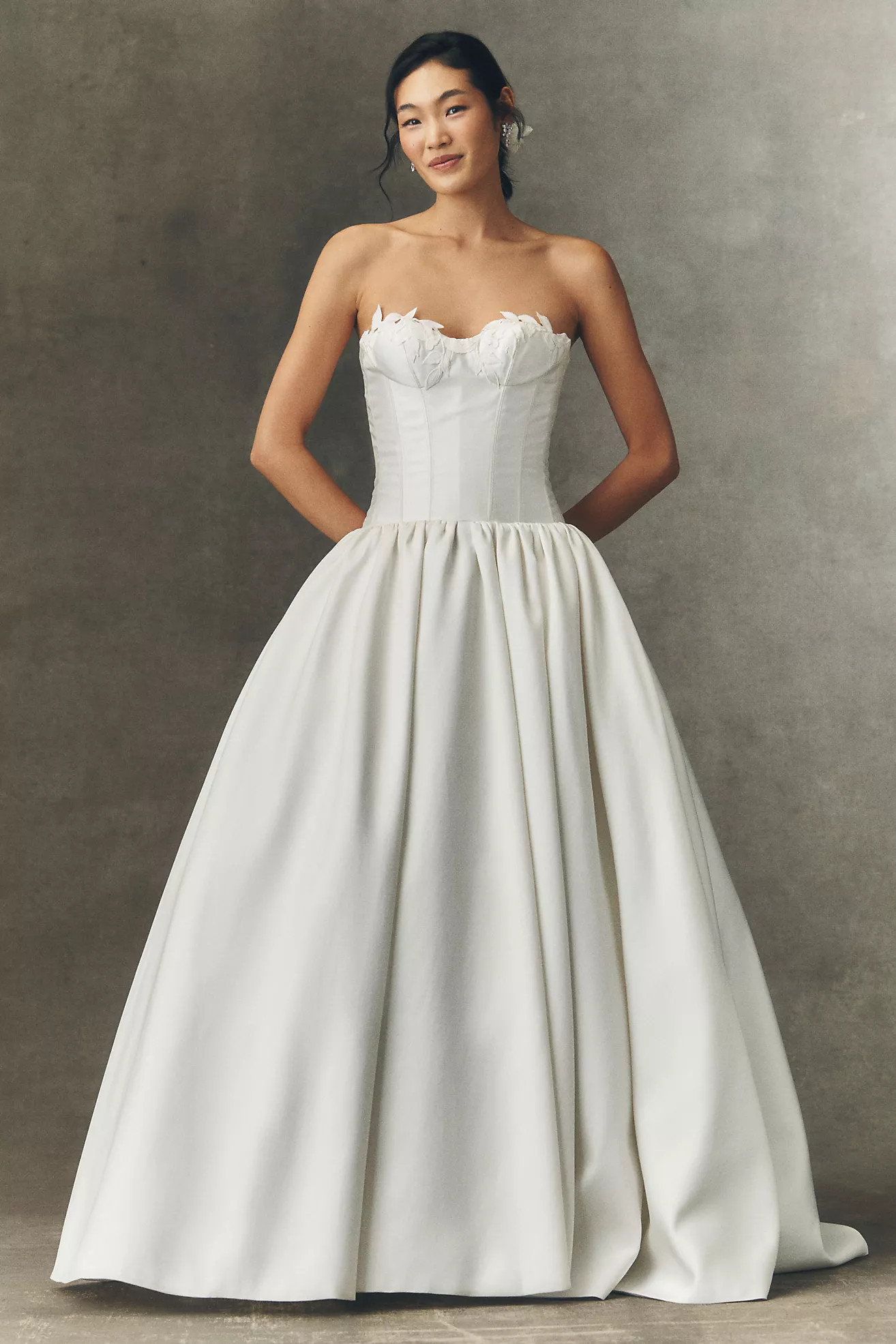 Watters Emmaretta Strapless Drop-Waist Ball-Skirt Wedding Gown | Anthropologie (US)