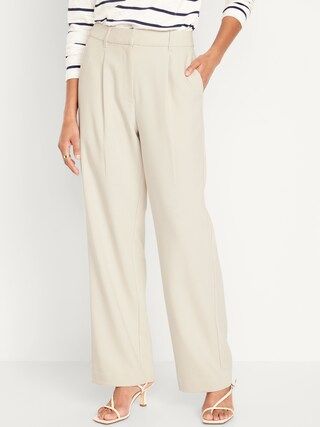 Extra High-Waisted Pleated Taylor Wide-Leg Trouser Suit Pants for Women | Old Navy (CA)