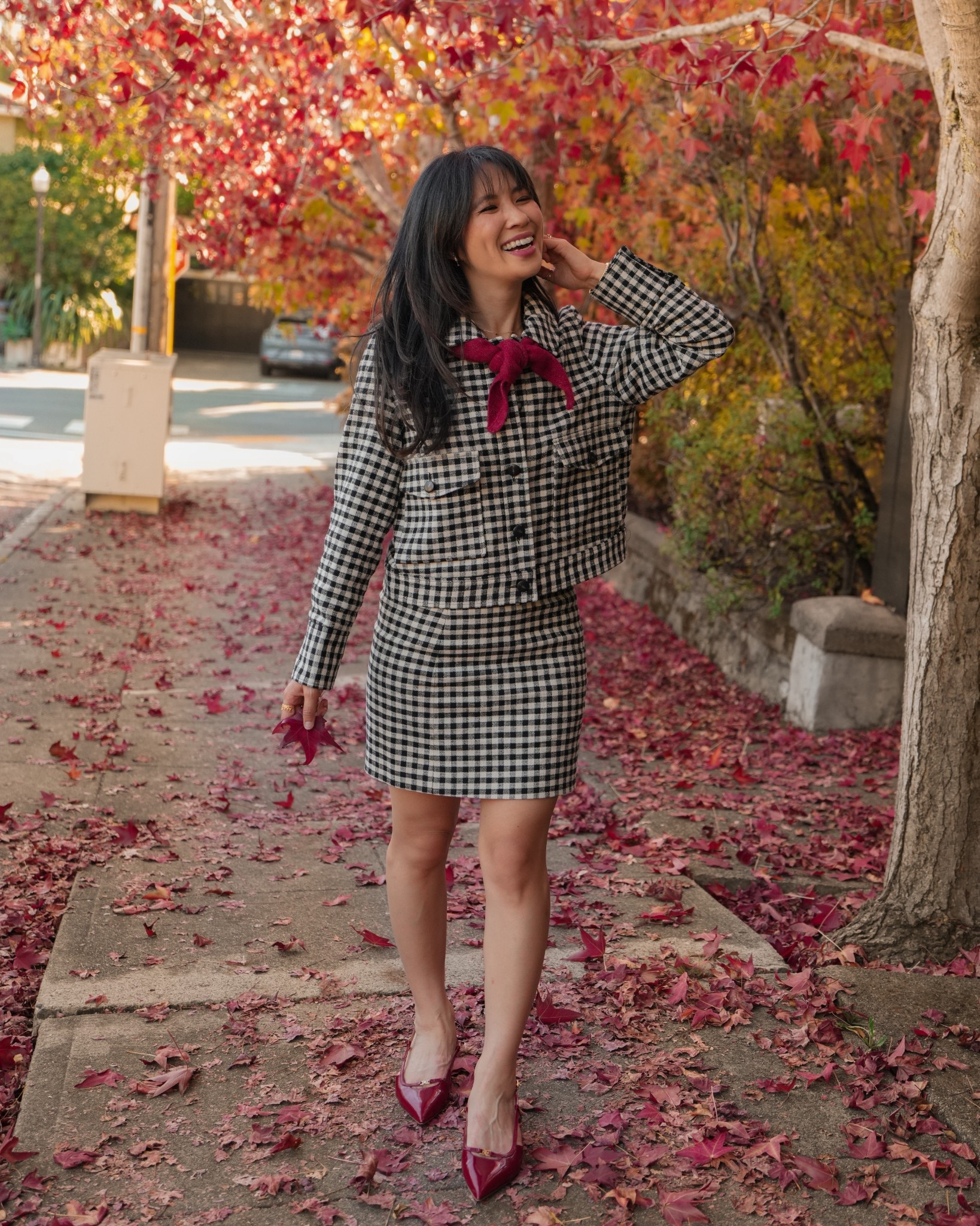 Falling in love with gingham - wearing size 4 in the sezane terry jacket and sezane malia skirt (TTS) it’s a classic print. 

#LTKHoliday #LTKSeasonal #LTKStyleTip