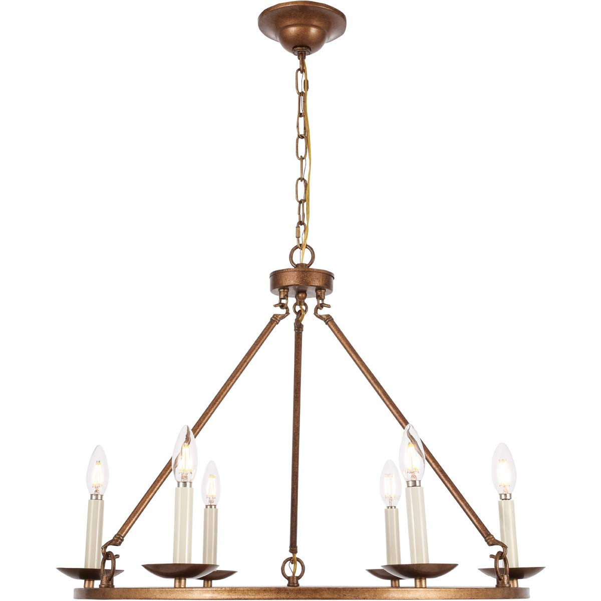 Maine 6 Light Vintage Gold Chandelier | Amazon (US)