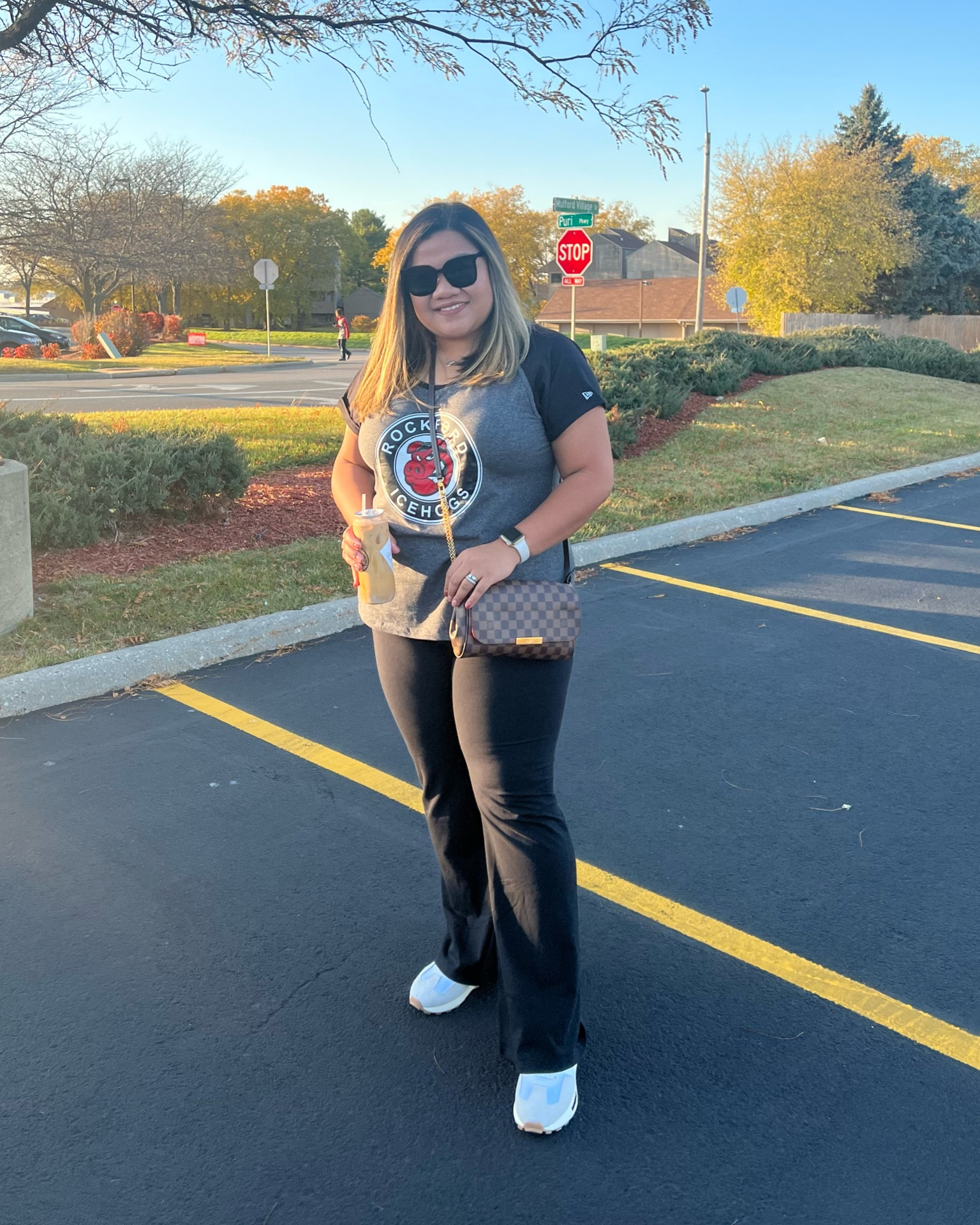 Game day outfit! Yoga pants are back, only this time it’s called flare leggings. 😂
Wearing my usually size XL and they fit comfortably. If you are shorter than 5’5, order the short length. 

#LTKunder100 #LTKcurves #LTKstyletip