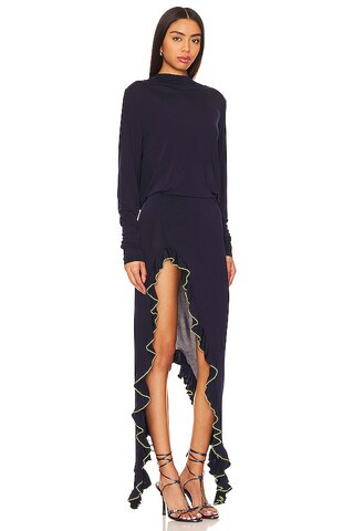 Alea Cowl Back Dress in Navy | Revolve Clothing (Global)