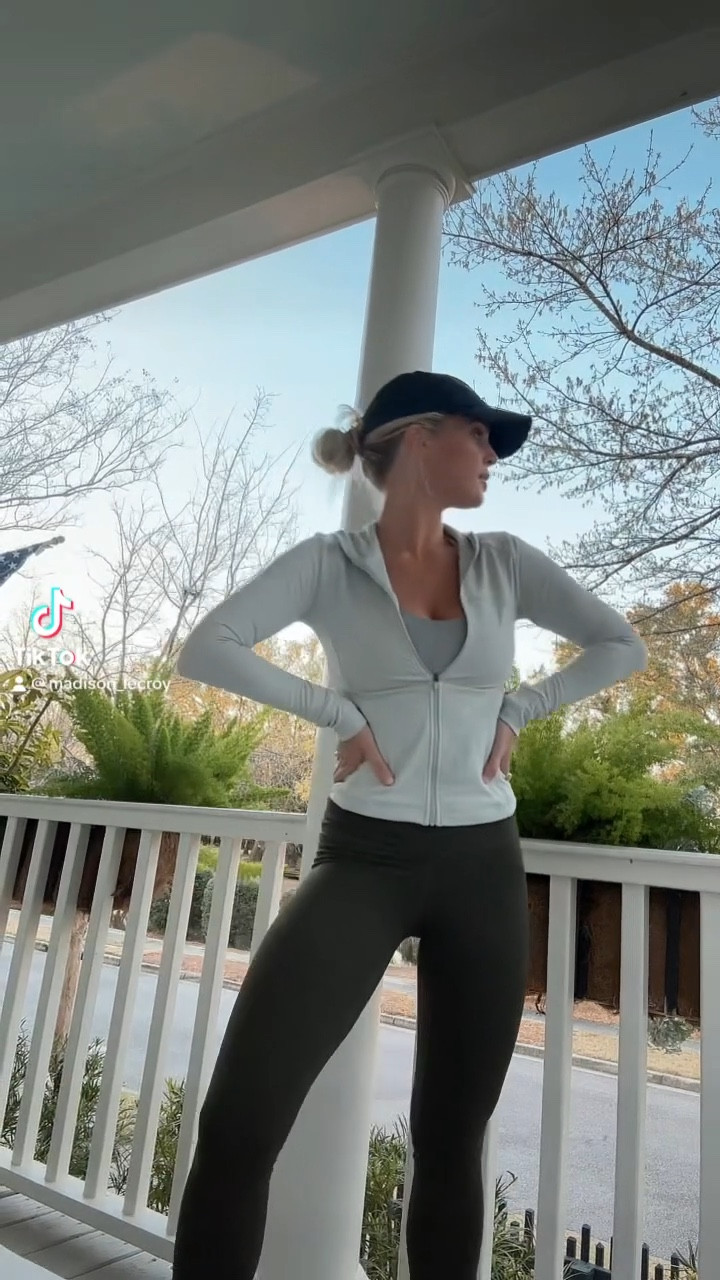 Errands fit of the day! 👟🩶 Wearing these Lululemon leggings in the perfect dark green — they come in other colors too. Paired with the Define Hooded Jacket and a Free People tank!

#LTKStyleTip #LTKShoeCrush #LTKActive