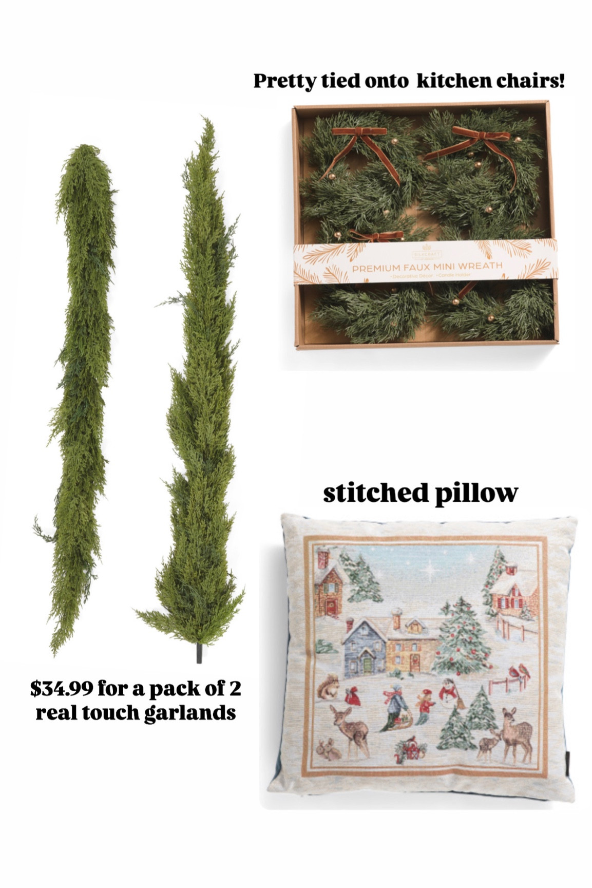 Christmas new arrivals 🤎 real touch garland, mini wreaths, winter pillow

#LTKHoliday #LTKSeasonal #LTKHome